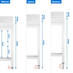 Edelstahl Arbeitstisch PREMIUM - 1000x800mm - mit Grundboden & Aufkantung