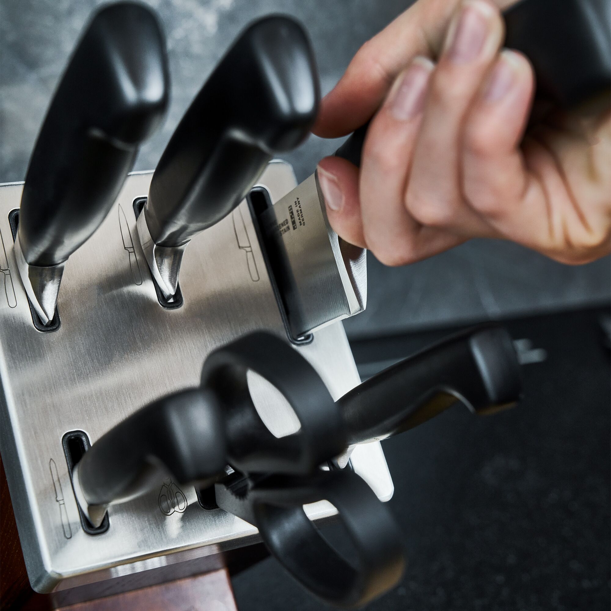 ZWILLING | VIER STERNE SharpBlock - Bloc de couteaux auto-aiguisant - 7 pièces - Marron