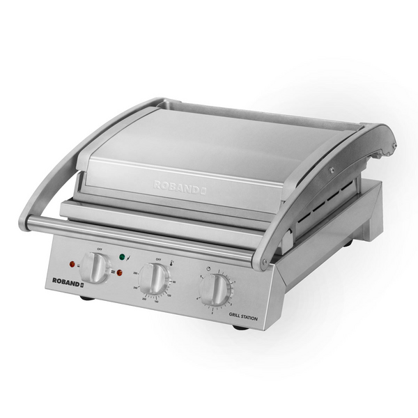 ROBAND | Tost Makinesi | Hamburger Makinesi - 2,2 kW - Üst & Alt Pürüzsüz- Izgara yüzeyi: 375x275 mm