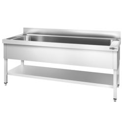Tencere Yıkama Tezgahı Premium -2000x600mm - Alt raflı & 1 evyeli