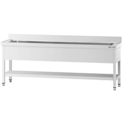 Kastrulldiskbänk Med bottenplatta 2,0 m – 1 kar L 180 x B 50 x T 35 cm