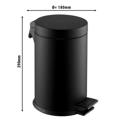 Mini cestino - 5 litri - Nero - con pedale