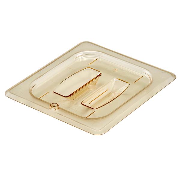 (6 Stück) CAMBRO | H-PAN™ - Hitzebeständige GN-Flachdeckel 1/6 - mit Griff - Bernstein