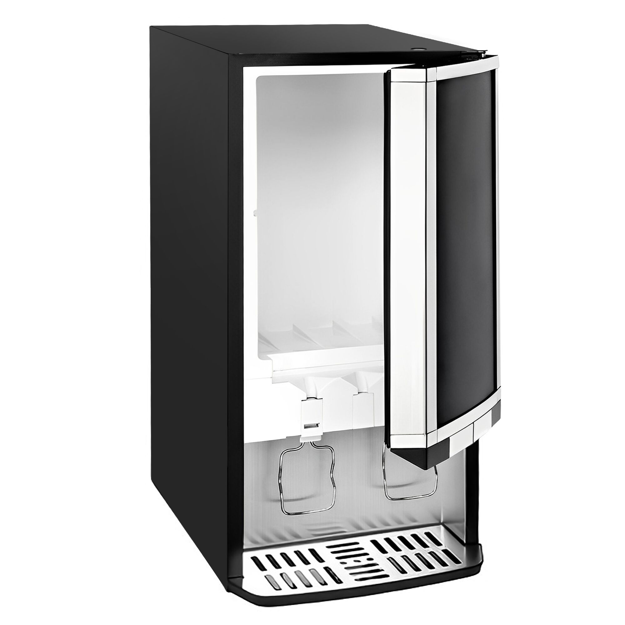 GASTRO-COOL | Réfrigérateur à boissons - 375mm - 48 L - étroit - 1 porte vitrée - éclairage LED - affichage digital de la température - Noir - 0 à +18 °C