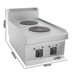 Cuisinière électrique - 4 kW - 2 plaques rondes