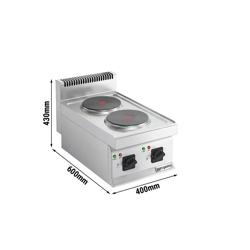 Cucina elettrica - 4 kW - 2 piastre rotonde