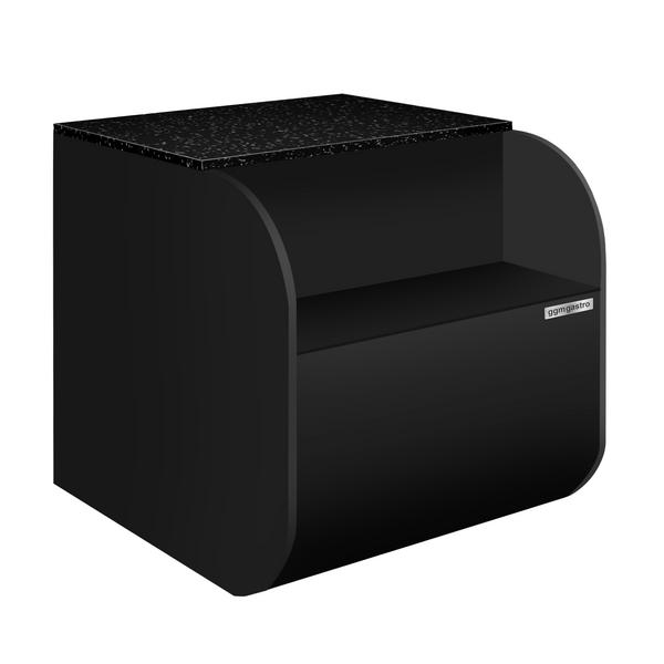 Kassa-sectie - 1100x820x880mm - zwart front - granieten werkblad zwart