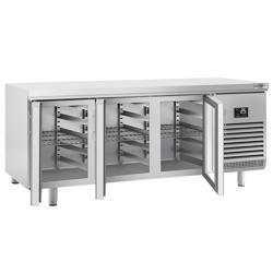 Table réfrigérée PREMIUM PLUS - 2185x800 mm - avec 3 portes vitrées