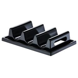 Self-Service Snack Display Rack – 3 shelves - black polystyrene - 290×190×65 mm - grip recess, drip groove