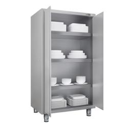 Armoire de travail en inox ECO - 1000x700mm - 2 portes battantes - Hauteur: 1800mm