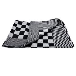 (12 stuks) Theedoek - katoen - 65x65cm - zwart/wit geruit