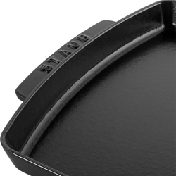 STAUB | SERVING - Farfurie cu bază din lemn - 330x220mm - Fonta - Negru