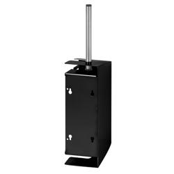 AIR-WOLF | Wall Mounted Toilet Brush Holder – Matte Black Stainless, Closed Front, Removable Liner