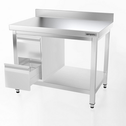 Worktable Stainless steel PREMIUM - 1000x600mm - with undershelf & upstand