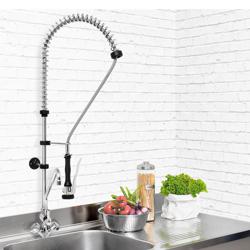 Ön Yıkama Duş Sprey Ünitesi 2000 PREMIUM PLUS - Musluklu - Çift Su Girişli - 360° döner el tabancası ile - şalterli sürekli akış, şwenk ağız, EPDM hortum & lak kaplamalı yay ile - 140x600x1190mm