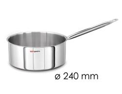 Rajngla niska, 1 ručka - Nehrđajući čelik - plitka - 5 l - Ø 240 mm - Visina: 105 mm - 484x256x105 mm - s za sve izvore topline, uključujući indukciju