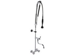 Duș prespălare cu 2 orificii [10000] - cu duș pre‑spălare, pistol de pulverizare, furtun flexibil, montaj pe perete & mixer monocomandă - pentru apă rece și caldă