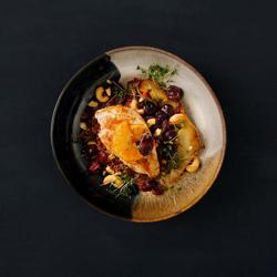 (6 pieces) Aquarel Stoneware Deep Soup Plate – Beige/Blue - Ø220 mm