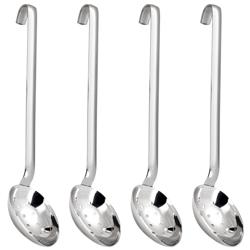 (4 stuks) Serveerlepel - Lengte: 46cm - geperforeerd - RVS