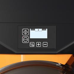 Exprimidor de naranjas automático - 550W - 58kg - con 28 naranjas/min, fruta 60–80mm, alimentación automática, piezas aptas lavavajillas, contador de frutas, control digital, sistema de limpieza automático - Naranja