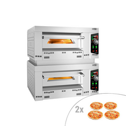 Gas pizzaovn 4 + 4 x 34 cm