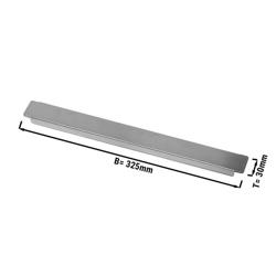 Fémszalag (beépíthető vitrin) - GN 1/3 - rozsdamentes acél - 325x30 mm - magas teherbírású - für GN edényekhez