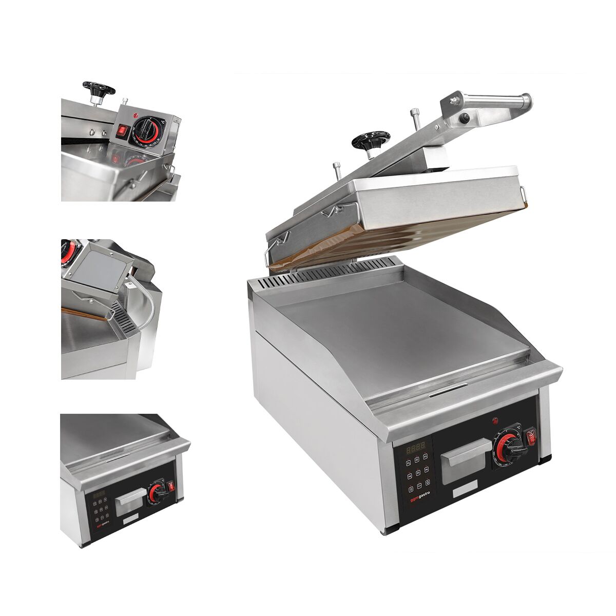 Highspeed Klämgrill | Hamburgergrill - 6,2 kW - Automatisk - Digital display