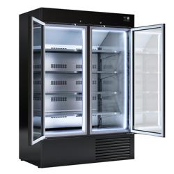 Vitrine murale de congélation - 1384 mm - jusqu’à -18 °C - avec portes à double vitrage - 4 étagères