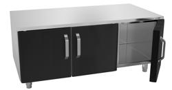 Onderstel - 1200x620x(H)587mm - RVS | met 3 deur(en) | 4-zijdig gesloten | zwarte deuren - passend voor MARIO - 700-serie