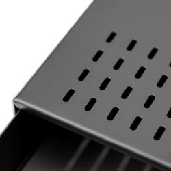 Cassetto per fondi di caffè da banco - Singolo - 255x380x105mm - con battifiltro - Nero