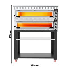 Elektro Pizzaofen - 6+6x 34cm - Manuell - inkl. Haube & Untergestell