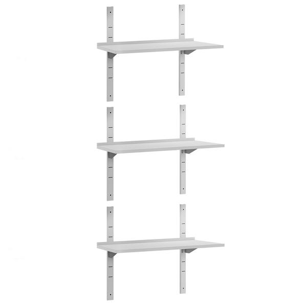 Étagère murale ECO en inox - 1200 × 400 mm - avec 3 étages