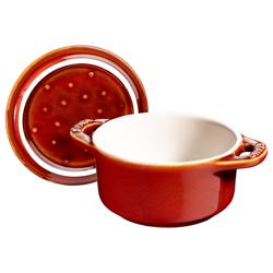 STAUB | CERAMIQUE - طنجرة كوكوت صغيرة - بقطر 100 مم - دائرية - سيراميك - نحاسي عتيق