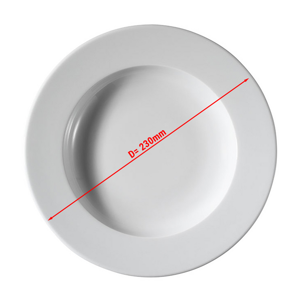 (12 Stück) PERA Weiß - Teller - tief - Ø 230mm - Weiß