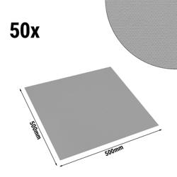 (50 st) Bomullsservett i damast Porto Diamant – 100 % bomull – 50x50 cm – platinagrå