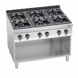 Cuisinière à gaz - 53,5 kW - 6 Brûleurs