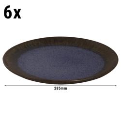 (6 pcs) TAMA | Plate - flat - Stoneware - Ø285mm - Blue