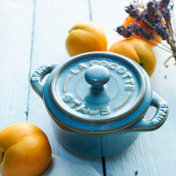 STAUB | CERAMIQUE - طنجرة كوكوت صغيرة - بقطر 100 مم - دائرية - سيراميك - فيروزي عتيق