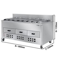 Grill węglowy / opiekacz do kurczaka - 1800 mm - z 8 szpikulcami 