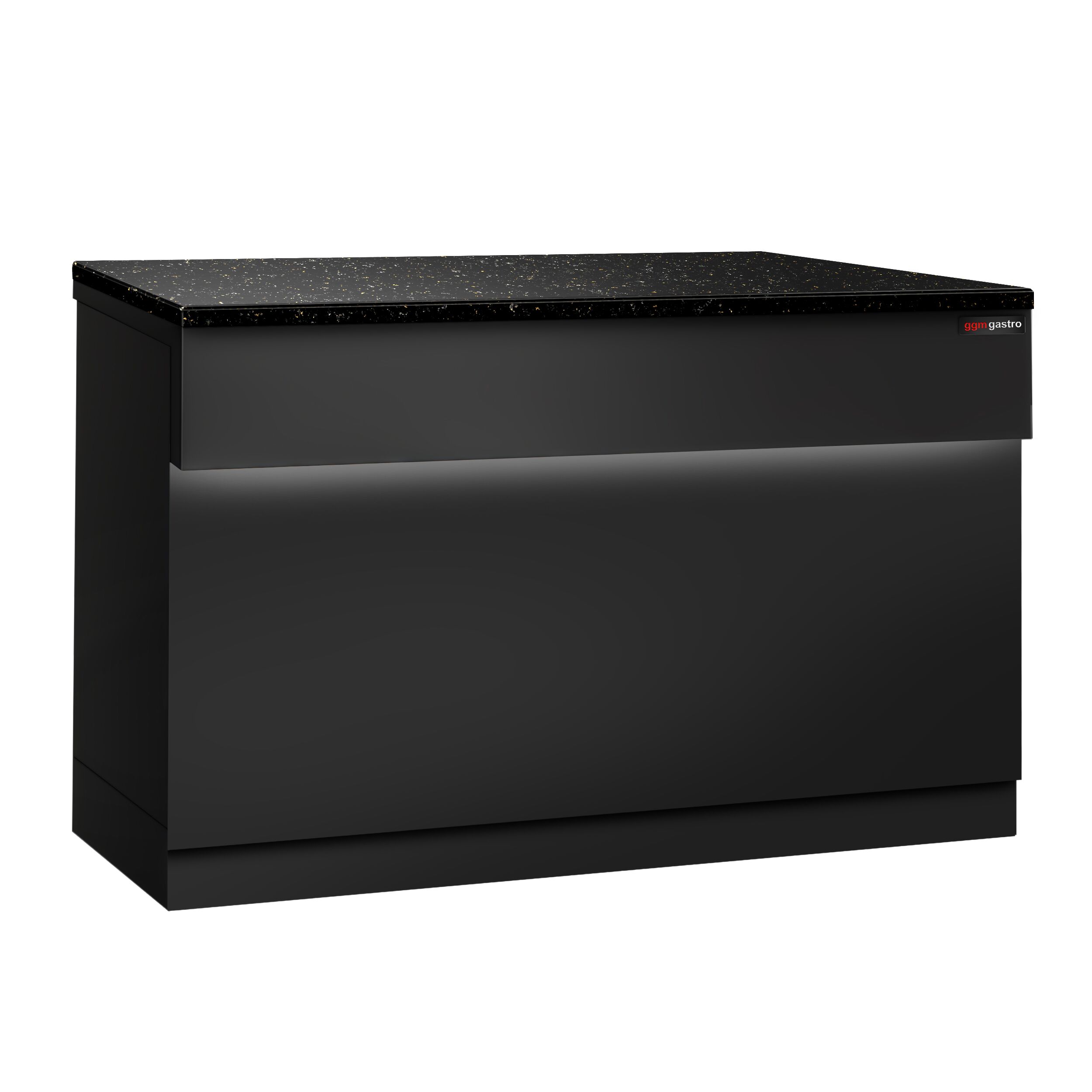 Table de caisse TORONTO – 1500 mm – façade Noire – plan de travail en granit Noir