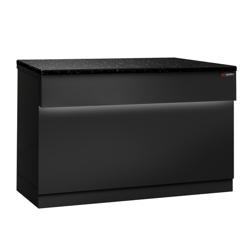 Checkout Counter TORONTO - 1500mm - Black front panel - Black granite worktop - Matt black finish - Stainless steel body