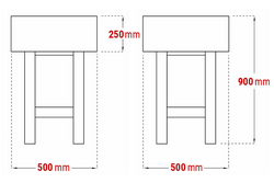 Bloc de hachage en bois d'acacia - 500x500mm