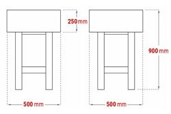 Commercial Chopping Table – Acacia Butcher Block - 500x500x900mm - 250mm Thick - Made in Italy