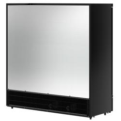 Vitrine murale réfrigérée - 1890mm - 1539L - avec 3 portes battantes vitrées & 5 étagères - Noir