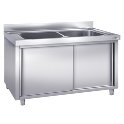 Chiuvetă de spălat oale 1,8 m - 2 cuve - lungime 80 x lăţime 40 x adâncime 35 cm
