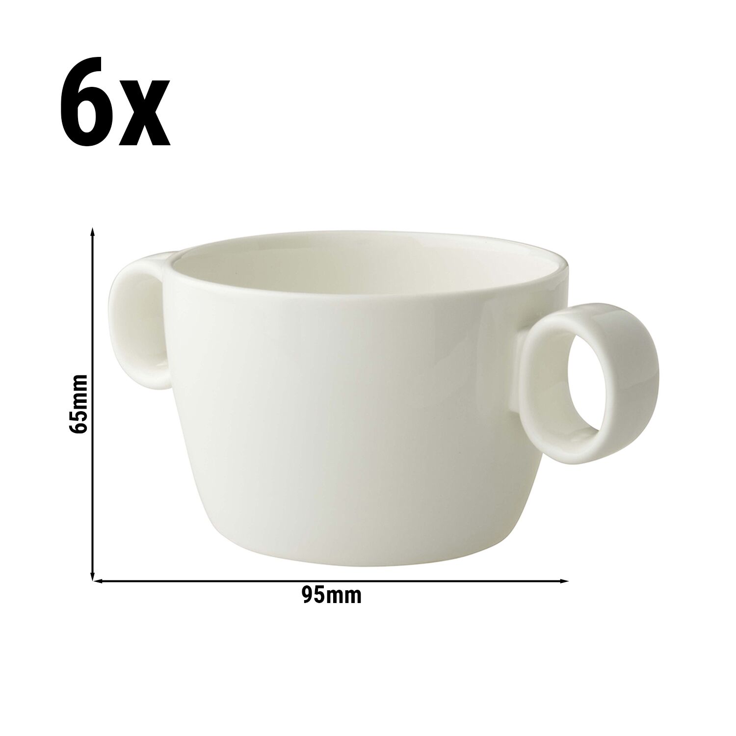 (6 pièces) LUX – Tasse à soupe Maastricht – 300 ml – Ivoire