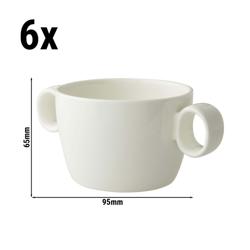 (6 pcs) LUX - Handled Soup Cup - Maastricht - 300 ml - Ivory