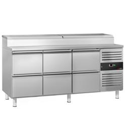 Mesa saladette de preparación PREMIUM - 1795x700mm - con 6 cajones - para 8x GN 1/3