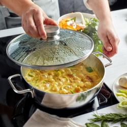 DEMEYERE | APOLLO 7 - Poêle à braiser conique avec couvercle en verre - Ø 240 mm - inox