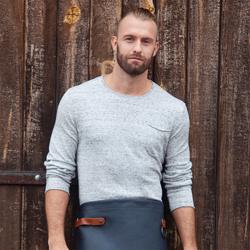 (6 pieces) KARLOWSKY | Genuine Leather Waist Apron – Ink Blue - 59x40 cm